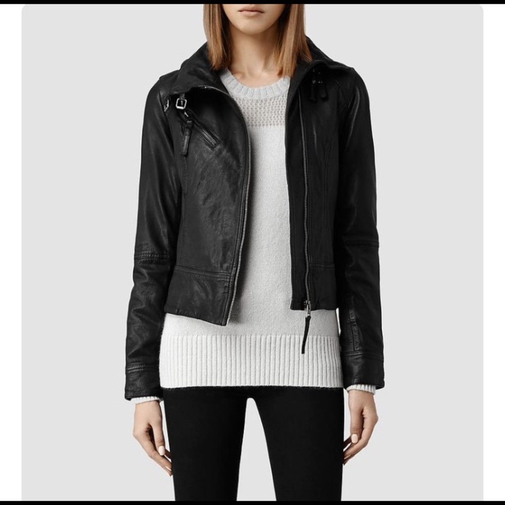 ALLSAINTS Belvedere Black Leather Jacket